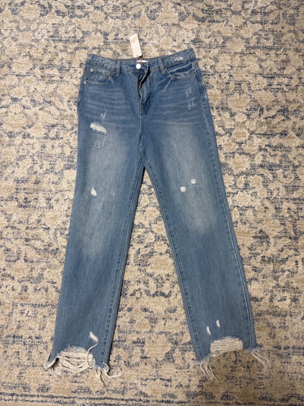 Gianni Bini Distressed Kids Denim Jeans - Blue - Picture 1 of 3